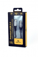 Premium USB 3.2 Gen. 2x2 Type-C charging & data cable, 20 Gbps, 100 W, 1.5 m thumbnav 1
