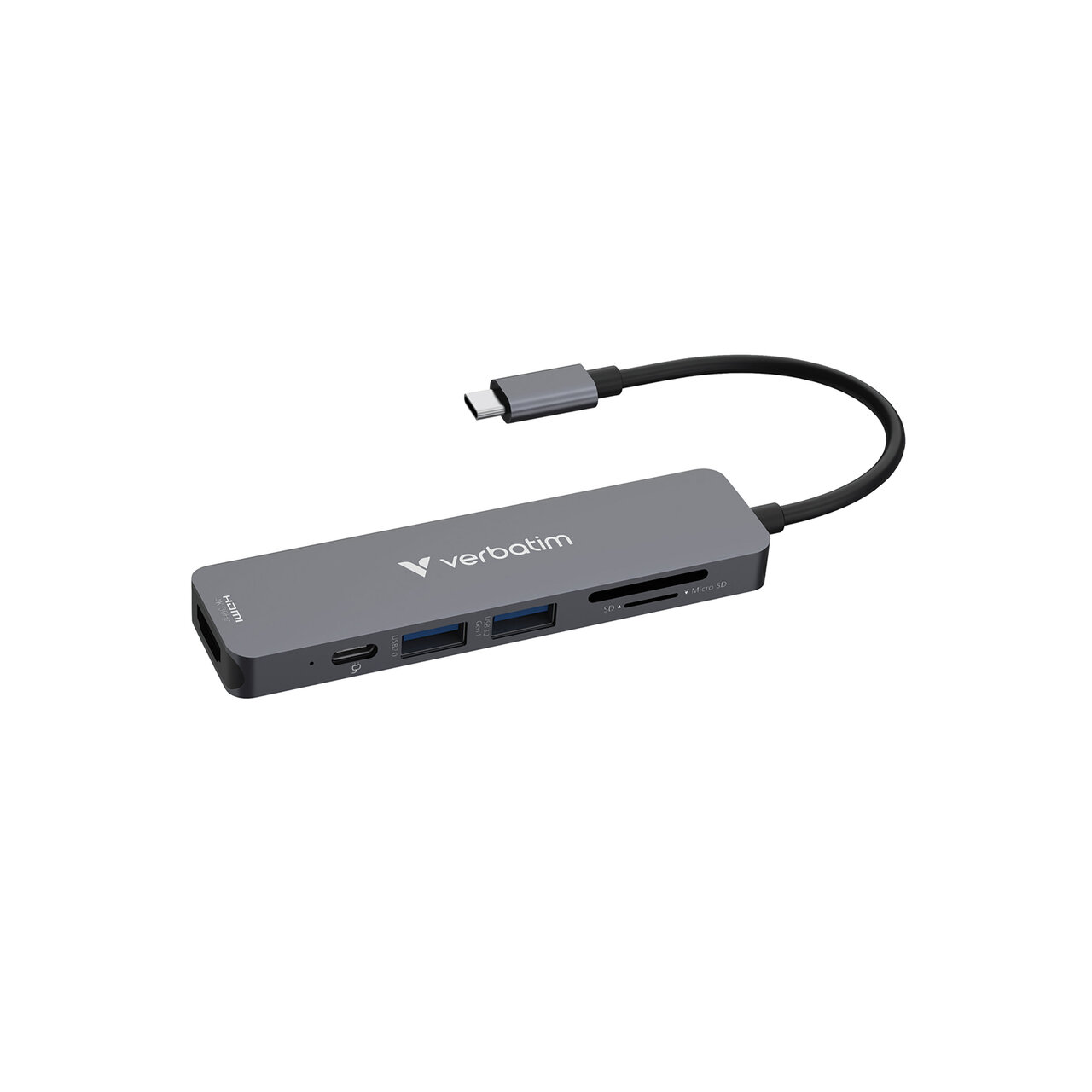 Многопортовый USB-C адаптер Verbatim Essentials/ HDMI, USB-C PD, USB-A 3.2 Gen 1, USB-A, SD & microSD photo 1