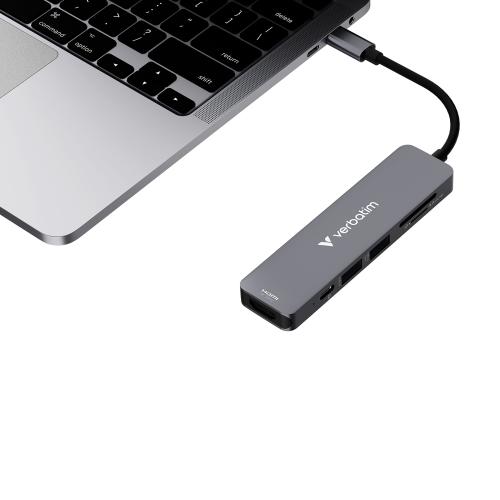 Многопортовый USB-C адаптер Verbatim Essentials/ HDMI, USB-C PD, USB-A 3.2 Gen 1, USB-A, SD & microSD photo 4