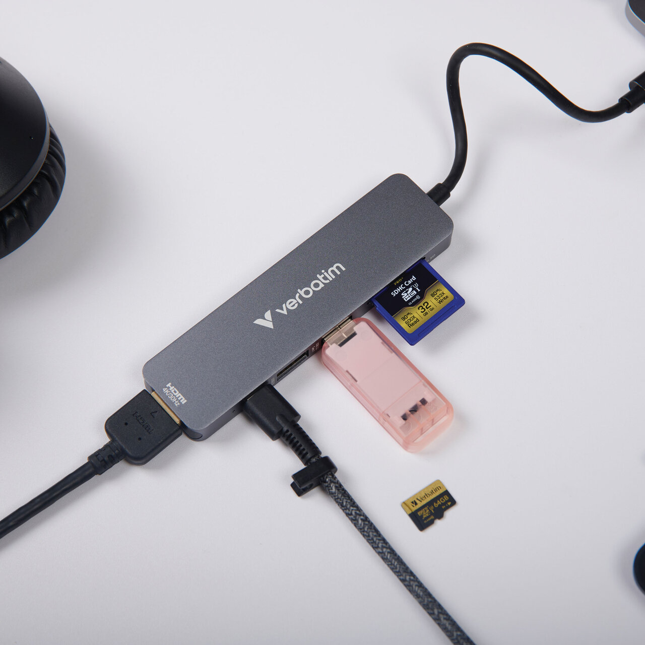 Многопортовый USB-C адаптер Verbatim Essentials/ HDMI, USB-C PD, USB-A 3.2 Gen 1, USB-A, SD & microSD photo 5