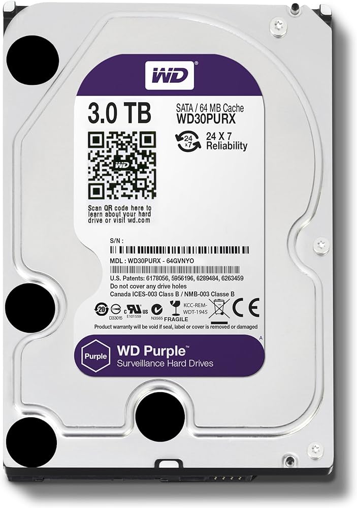 3.5” HDD 3.0TB  Western Digital WD30PURX Caviar® Purple™, IntelliPower, 64MB, SATAIII, FR photo 1