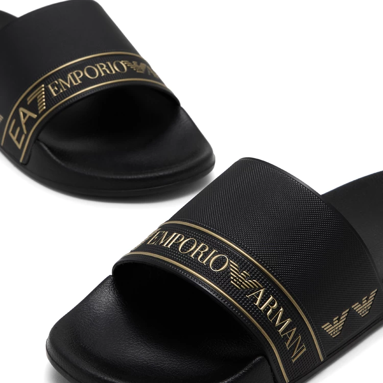 Шлепанцы EA7 EMPORIO ARMANI WATER SPORTS TAPE SLIDE U TEXT / Женский / 38 / Черный photo 4