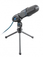 Trust Mico USB Microphone for PC and laptop,USB microphone on tripod stand that works with 3.5 mm and USB connections, 1,8m 