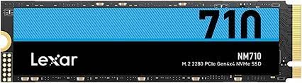 M.2 NVMe SSD 2.0TB Lexar NM710, Interface: PCIe4.0 x4 / NVMe1.4, M2 Type 2280 form factor, Sequential Reads/Writes 4850 MB/s/ 4500 MB/s, Random Read/Write 550K IOPS/ 700K IOPS, MAP1602A-F1C, LDPC, HMB 3.0 and SLC Cache technology, TBW: 1200 TB, MTBF: 1.5m photo 1