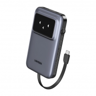 UGREEN Power Bank Uno Series with Cables Type-C, 10000mAh, 30W, Space Gray thumbnav 1