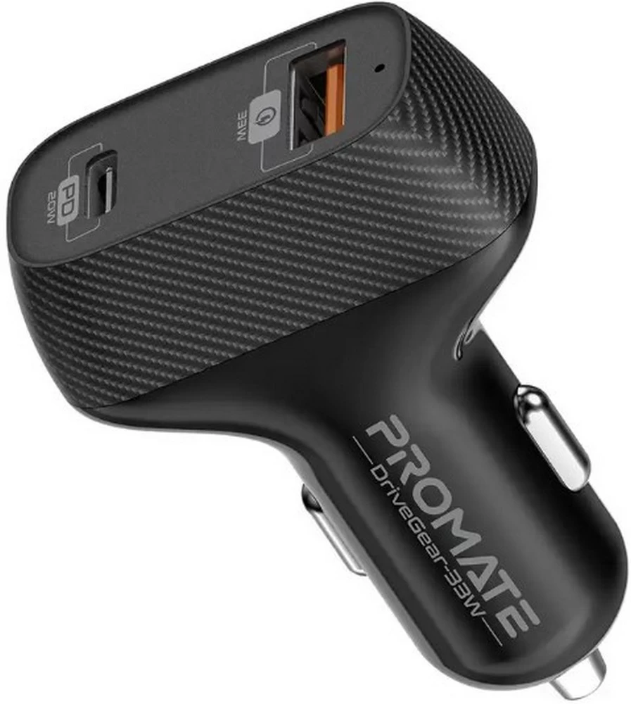 Incarcator auto p/u telefon mobil Promate DriveGear 33W Black photo 1