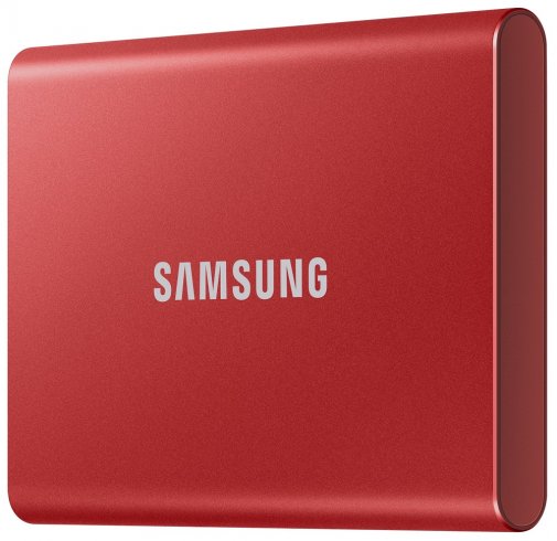 M.2 External SSD 1.0TB Samsung T7 USB 3.2, Red, USB-C, Includes USB-C to A / USB-C to C cables, Sequential Read/Write: up to 1050/1000 MB/s, V-NAND (TLC), Windows/Mac/PS4/Xbox One compatible, Light, Portable, Durable photo 1