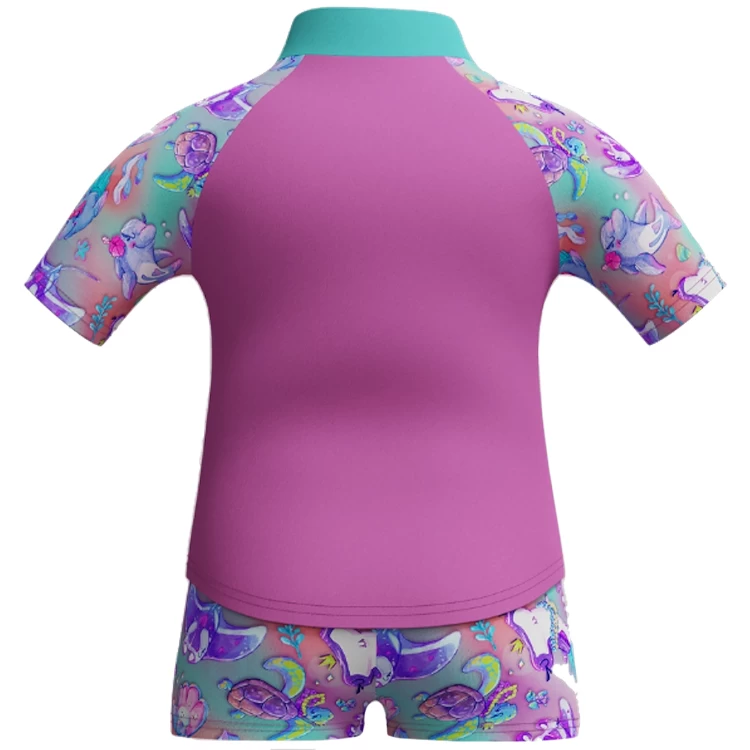Costum de baie Speedo DIGI PT SS RASH TOP SET 2YRS Roz Femei photo 5