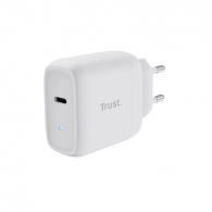 Trust Maxo 65W Universal USB-C Charger,  Charging technology USB-C, USB PD 3.0 + PPS, output (5, 9, 12, 15, 20V; max 3A), with included 2m USB-C cable, White 
