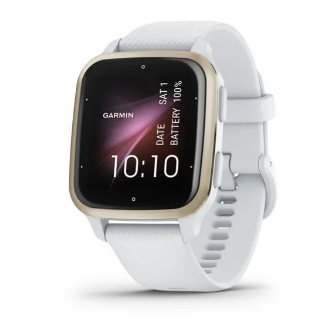 Garmin Venu Sq 2, Cream Gold Bezel with White Case and Silicone Band photo 1