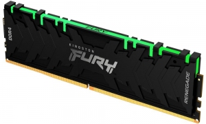 8GB DDR4-3200  Kingston FURY® Renegade DDR4 RGB, PC25600, CL16, 1.35V, 1Gx8, Auto-overclocking, Symmetric Black/Silver Large heat spreader, Dynamic RGB effects featuring Kingston FURY Infrared Sync technology, Intel XMP Ready (Extreme Memory Profiles) thumbnav 1