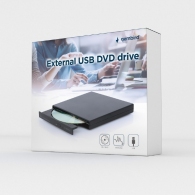External DVD USB Drive Gembird  DVD-USB-04, CD-DA, CD-R, CD-RW, DVD+R, DVD+R DL, DVD+RW, DVD-R, DVD-R DL, DVD-RAM, DVD-ROM DL, DVD-RW, DVD-Video, Supported disc diameter: 80 mm,120 mm,  USB2.0, Black, Retail thumbnav 6
