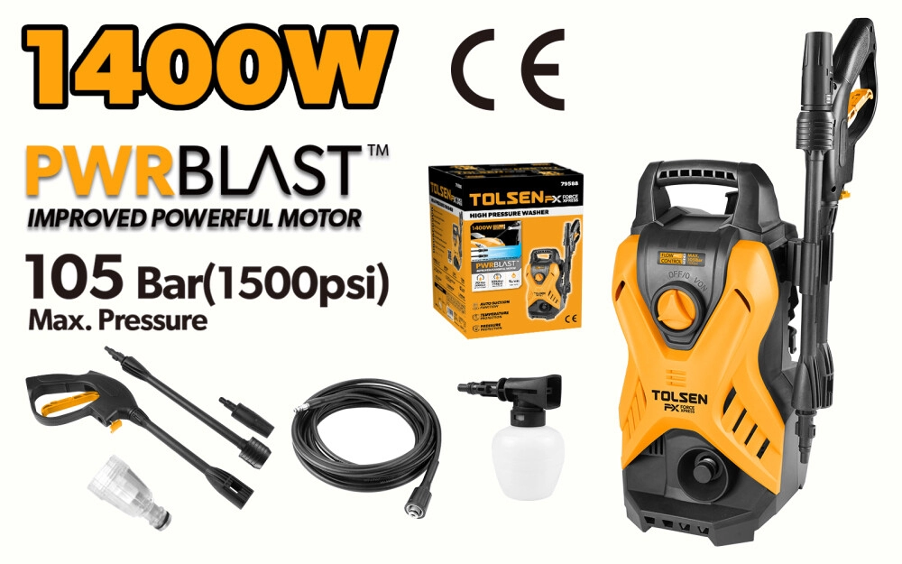 Masina de spalat cu presiunea 105bar 1400W 79588 Tolsen photo 1