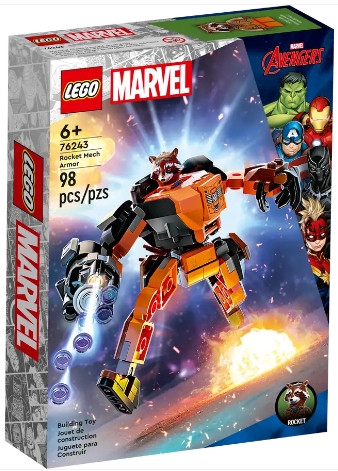 Constructor Lego Marvel Rocket Mech Armor 76243 de la 6+ ani photo 1