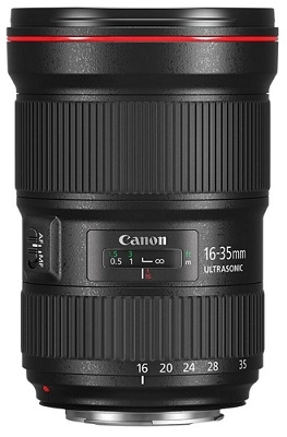 Zoom Lens Canon EF 16-35 mm f/2.8L III USM, 16/11, Angle of view 98*-54*/74*10-38*/108*10-63*, Blades 9, Max/Min aperture 2.8/22, Close focus to 0.28m, DxL- 88,5x127,5mm, W-790g, Acces:Lens Filter 82, Cap E-82II, Hood EW-88D, Case LP1122 photo 1