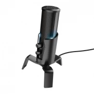 Trust Gaming GXT 258 Fyru USB 4-in-1 Streaming Microphone, Digital USB connection, 4 recording patterns: cardioid, bidirectional, stereo and omnidirectional for optimised audio recordings in any situation, Adjustable LED lighting in 5 colours, 1.8m 