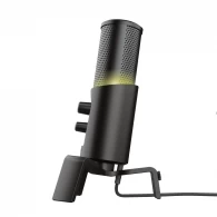 Trust Gaming GXT 258 Fyru USB 4-in-1 Streaming Microphone, Digital USB connection, 4 recording patterns: cardioid, bidirectional, stereo and omnidirectional for optimised audio recordings in any situation, Adjustable LED lighting in 5 colours, 1.8m thumbnav 2