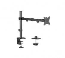 Arm for 1 monitor 17”-32”  Gembird MA-D1-01, Adjustable desk display mounting arm (rotate, tilt, swivel),  VESA 75/100, up to 9 kg, black thumbnav 1