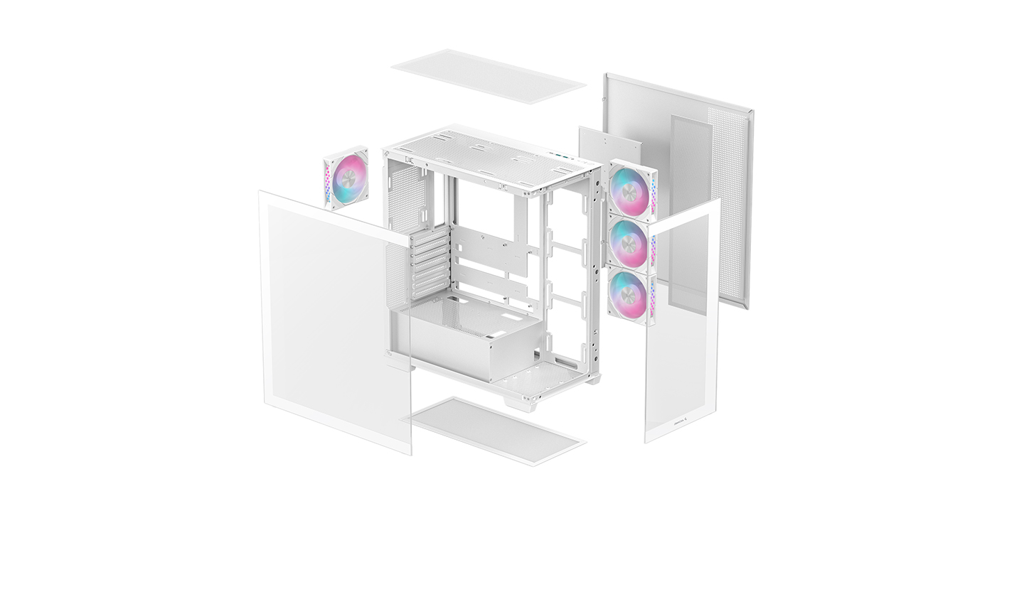 Корпус DEEPCOOL CG580 4F WH/ w/oPSU / Side-Window / ATX / White photo 9