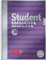 Notebook Brunnen A4 College-Block pe spirala, pentru note, 50 foi 90 g/m2, Coperta Lilac Metallic thumbnav 1