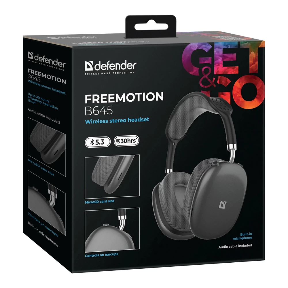 Наушники Defender FreeMotion B645 Black Беспроводные / Дом и Офис / Black photo 4
