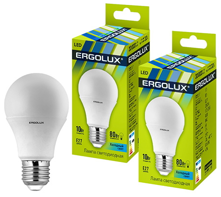 Bec LED Ergolux LED A60 10W E27 4500K photo 1