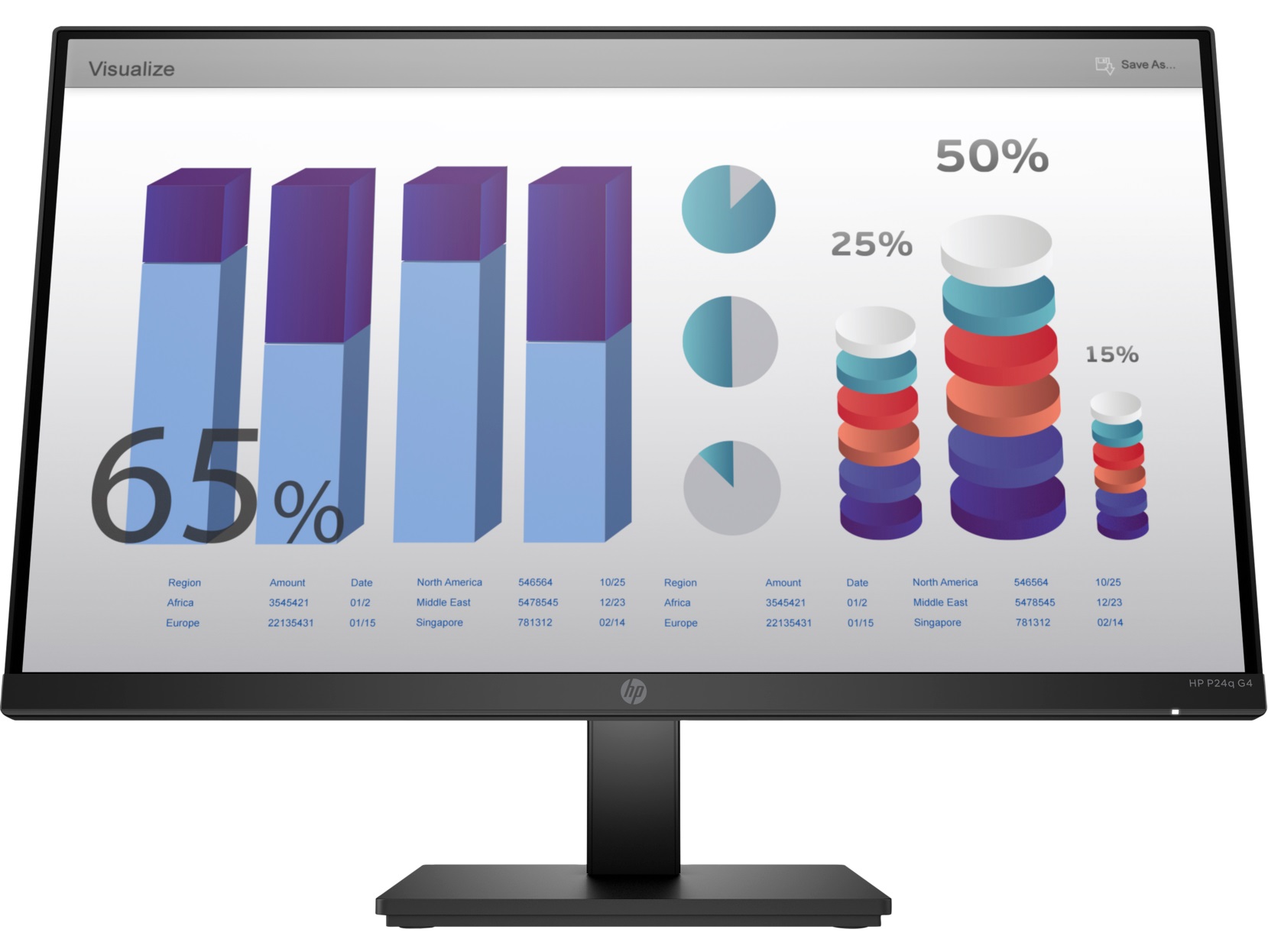 27.0" HP IPS LED P27h G4 Black (5ms, 1000:1, 250cd, 1920x1080, 178°/178°, VGA, DisplayPort, HDMI, Speakers 2 x 1W, Pivot, Height-adjustable, VESA) photo 1