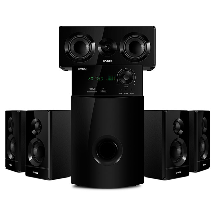 Колонки 5.1 SVEN HT-210 / 120W RMS / Bluetooth / FM-tune / USB Flash / SD card / Black photo 2