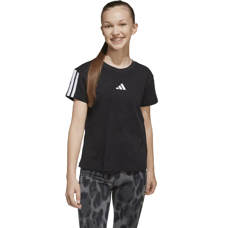 Футболка Adidas JG 3S TEE 160 128 Черный Женский photo 1