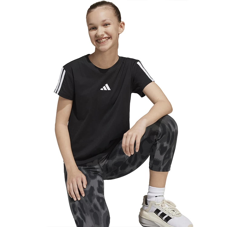 Футболка Adidas JG 3S TEE 160 128 Черный Женский photo 4