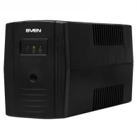 SVEN Pro 600, Line-interactive UPS with AVR, 600VA /360W, 2x Schuko outlets, 1x7AH, AVR: 175-280V, Cold start function, Black 