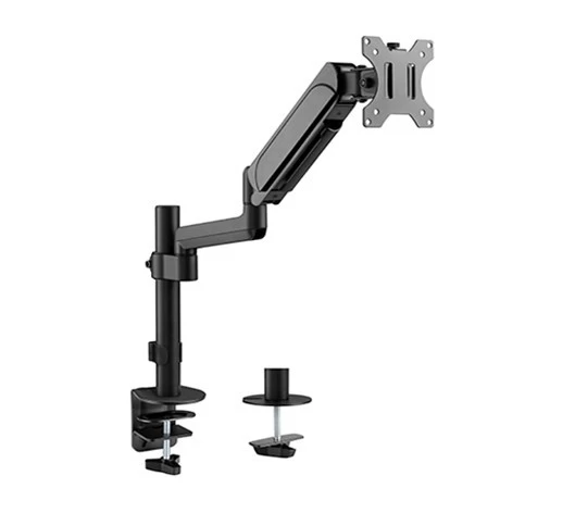 Arm for 1 monitor 17”-32” - Gembird MA-DA1P-01, Adjustable desk display mounting arm, Gas spring 2-9 kg, VESA 75/100, arm rotates, extends and retracts, tilts to change reading angles, and allows to rotate display from landscape-to-portrait mode photo 1