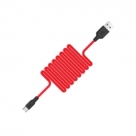 Cablu USB la USB-C HOCO  X21 Silicone / 1m / Silicone / up to 2A / Black/Red thumbnav 2