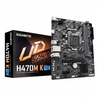 GIGABYTE H470M K, Socket 1200, Intel® H470 (11/10th Gen CPU), Dual 2xDDR4-2933, CPU Intel graphics, HDMI, 1xPCIe X16, 2xSATA3, RAID, 1xM.2, 1xPCIe X1, ALC887 HDA, 1xGbE LAN, 4xUSB3.2, RGB Led, mATX 