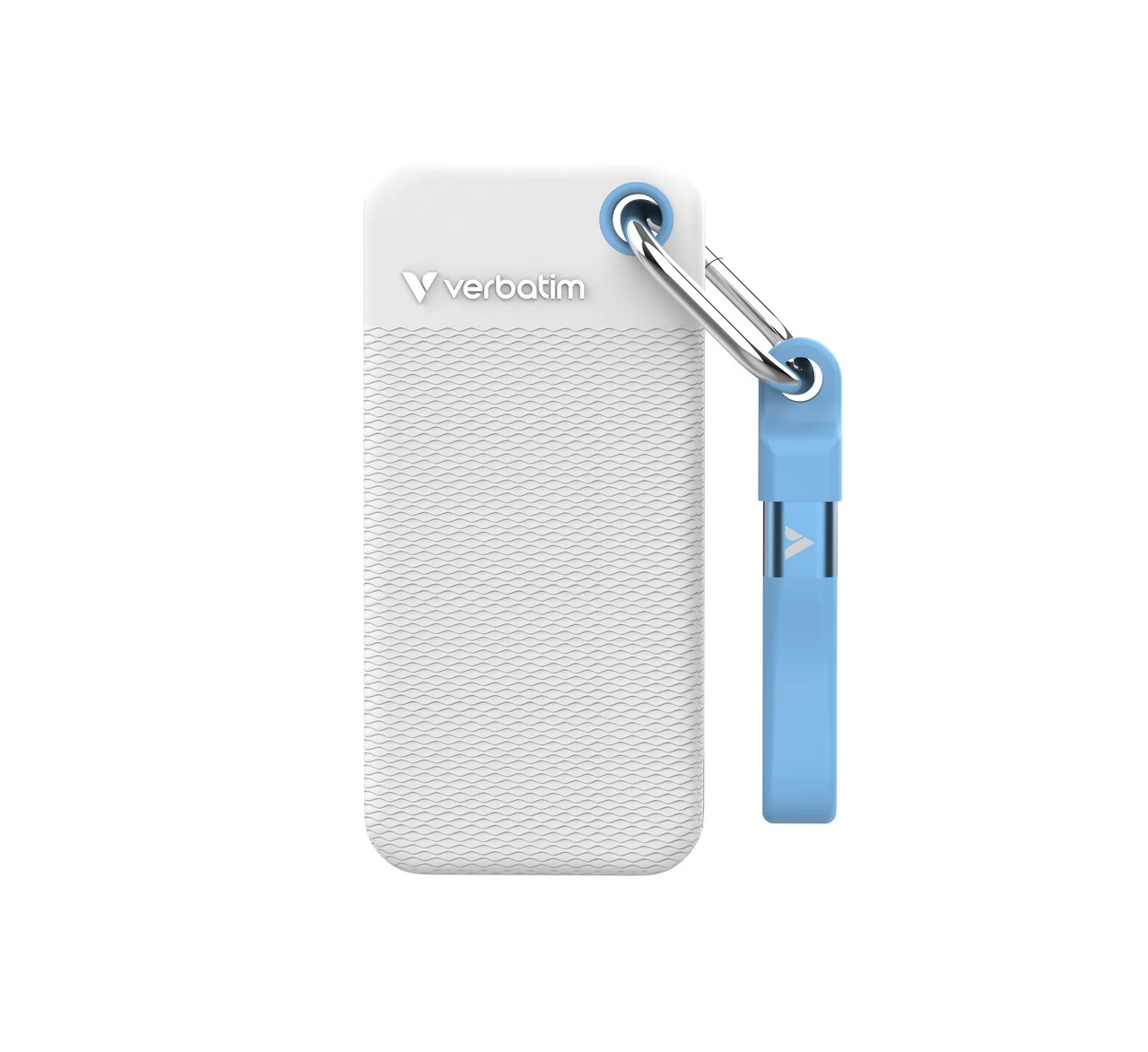 1TB Портативный SSD Verbatim Pocket, White with 2 Rubber Sleeves (White &amp; Light Blue),1000 MB/s photo 2