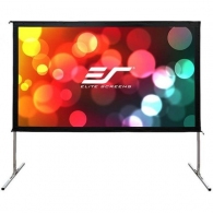 Elite Screens 100" (16:9) 222 x 125 cm, Outdoor/Indoor Projection Screen, Yard Master 2 Dual, Versatile, Outdoor/Indoor True Dual Front/Rear Projection Screen with Stand, Black, Silver Aluminum Frame, Assembles without the use of tools, Carrying bag thumbnav 1