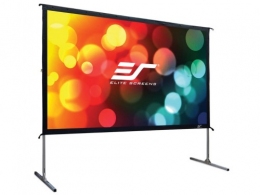 Elite Screens 100" (16:9) 222 x 125 cm, Outdoor/Indoor Projection Screen, Yard Master 2 Dual, Versatile, Outdoor/Indoor True Dual Front/Rear Projection Screen with Stand, Black, Silver Aluminum Frame, Assembles without the use of tools, Carrying bag thumbnav 2