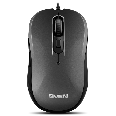 SVEN RX-520S, Optical Mouse, Antistress Silent 3200 dpi, USB, Dark Gray photo 1