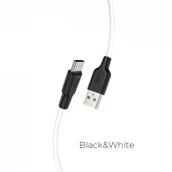 Кабель USB на USB-C HOCO  X21 Plus / 2m / Silicone / up to 2A / Black/White 