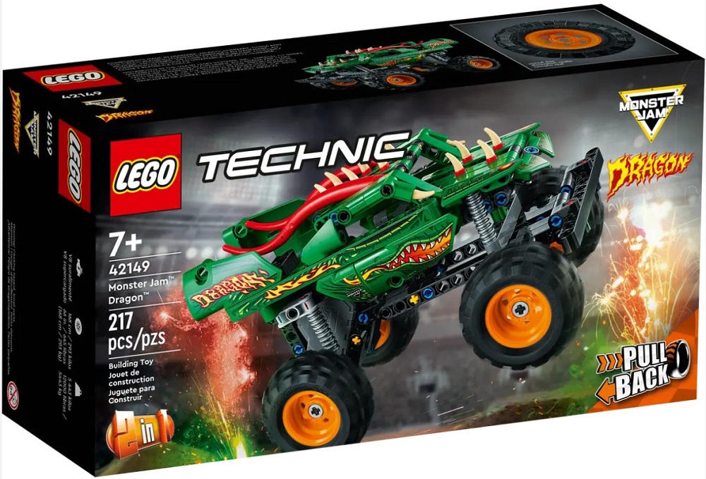 Constructor Lego Technic Monster Jam Dragon 42149 de la 7+ ani photo 1