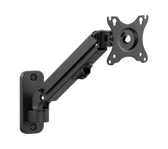 Monitor wall mount arm for 1 monitor up to 27”  Gembird MA-WA1-01, Adjustable wall display mounting arm (rotate, tilt, swivel),  VESA 75/100, up to 9 kg, black photo 1
