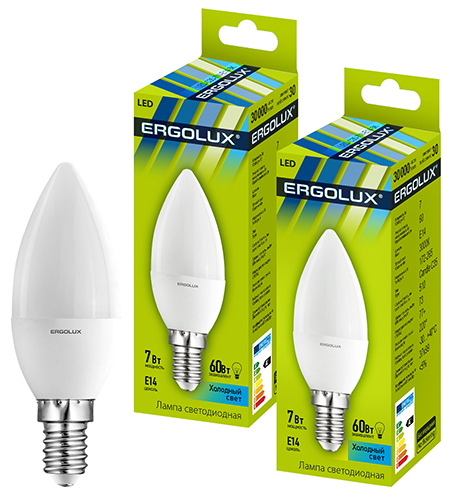Светодиодная лампа Ergolux LED 12135 C35 7W E14 4500K photo 1 Светодиодная лампа Ergolux LED 12135 C35 7W E14 4500K photo 1