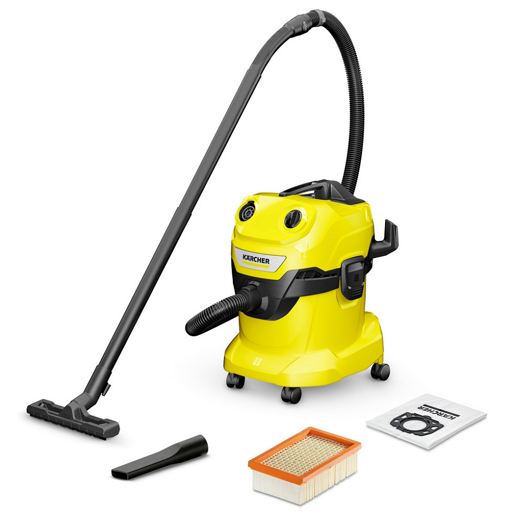 Aspirator de curatare umeda si cu sac Karcher WD4V / 1000W / Galben-negru photo 1 Aspirator de curatare umeda si cu sac Karcher WD4V / 1000W / Galben-negru photo 1