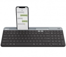 Logitech Wireless K580 Slim Multi-Device Wireless Keyboard, Logitech Unifying 2.4GHz wireless technology, Bluetooth Low Energy, Graphite - RUS 