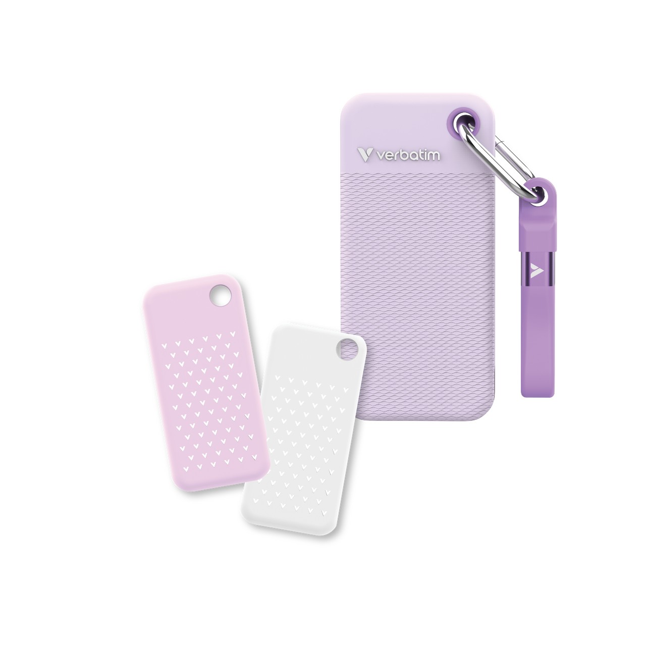 2TB Портативный SSD Verbatim Pocket, Purple with 2 Rubber Sleeves (White & Purple),1000 MB/s photo 1 2TB Портативный SSD Verbatim Pocket, Purple with 2 Rubber Sleeves (White & Purple),1000 MB/s photo 1