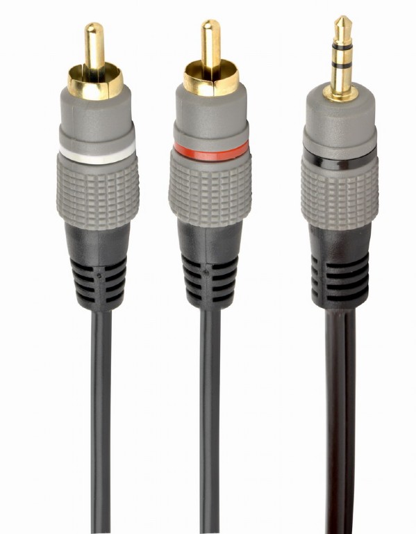 Audio cable 3.5mm-RCA - 2.5m - Cablexpert CCA-352-2.5M, 3.5 mm stereo plug to 2*RCA plugs 2.5m cable, gold-plated connectors, 2.5m photo 1 Audio cable 3.5mm-RCA - 2.5m - Cablexpert CCA-352-2.5M, 3.5 mm stereo plug to 2*RCA plugs 2.5m cable, gold-plated connectors, 2.5m photo 1