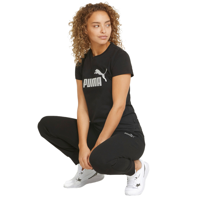 Tricou Puma ESS+ Metallic Logo Tee XXL Negru Femei photo 5
