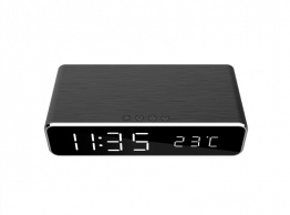 Gembird DAC-WPC-01 Digital alarm Clock with Wireless charging function, Black thumbnav 3