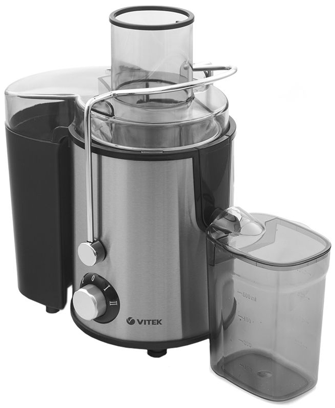 Соковыжималка центробежная Vitek VT-3652, 0.6 л, 900 Вт, 2 скоростей, Серебристый photo 2