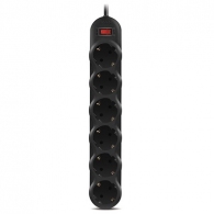 Surge Protector SVEN SF-06L, 6 Sockets, 5m, Black thumbnav 1